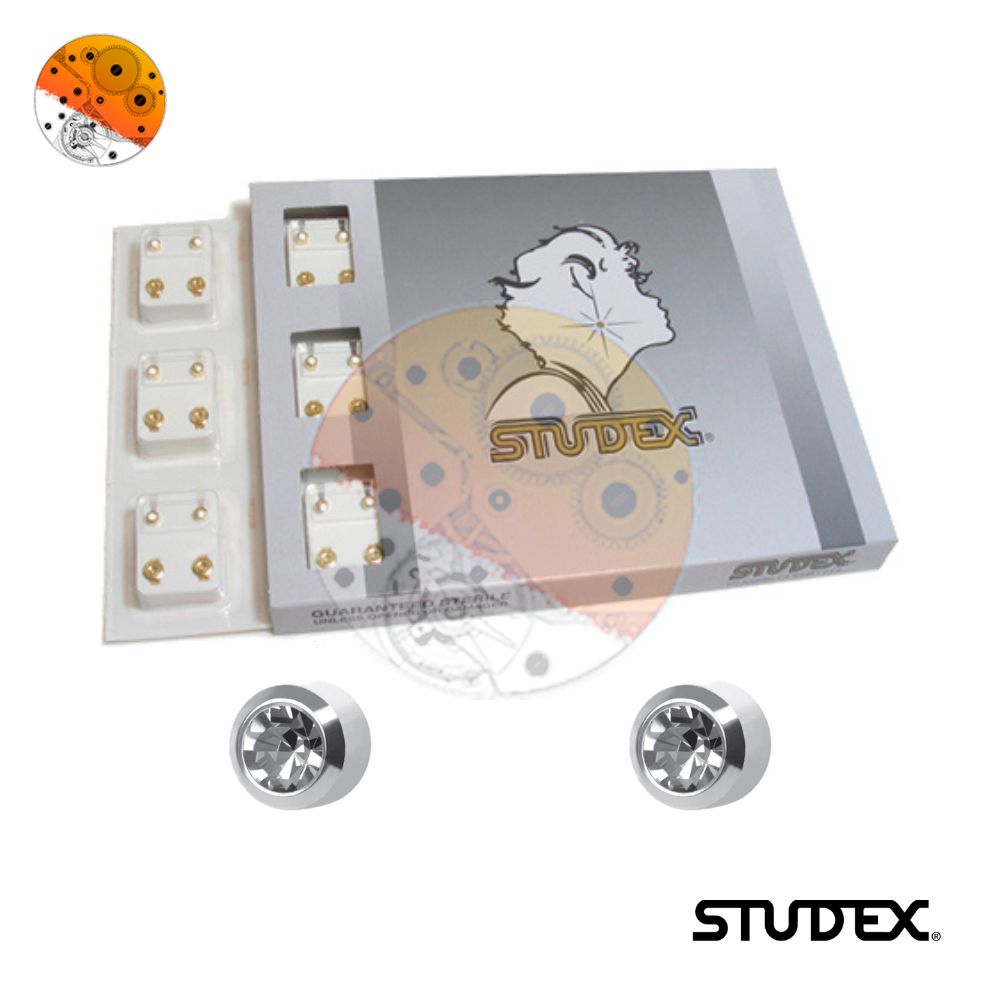 pendientes de chaton plateado cristal studex