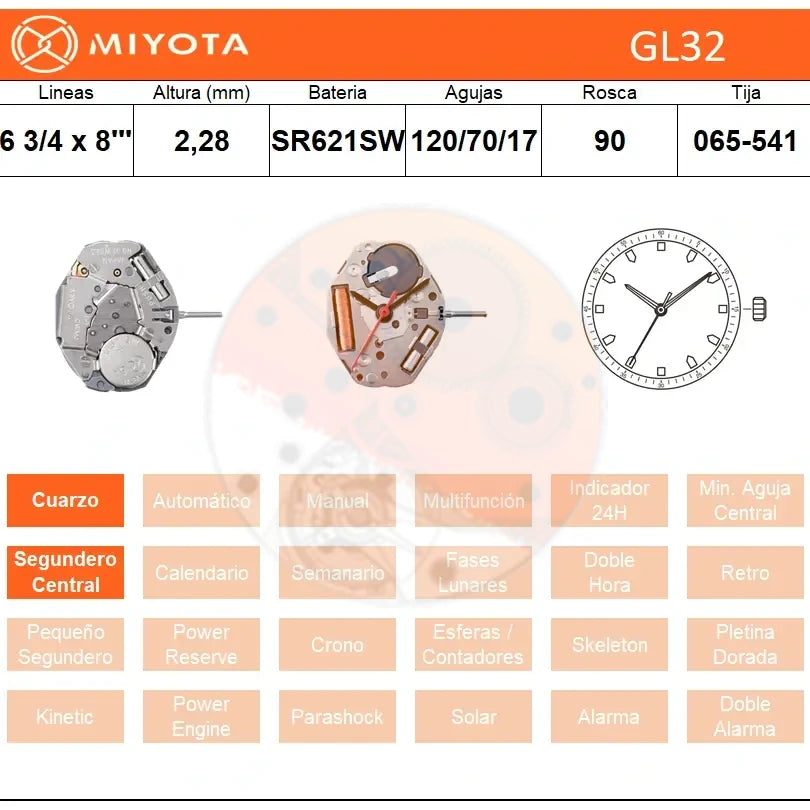 Movimiento Miyota GL32