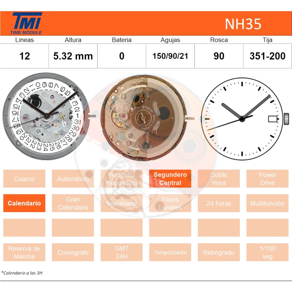 movimiento seiko hattori nh35