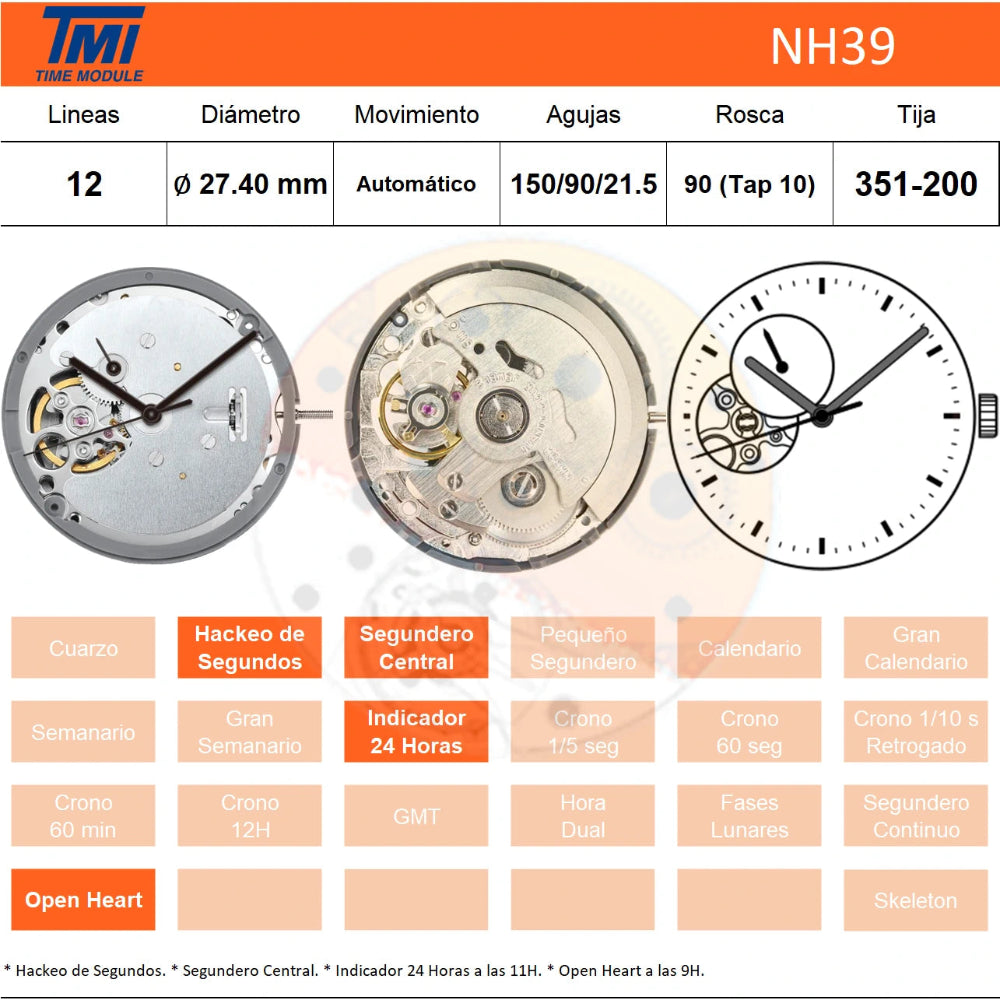 movimiento hattori tmi calibre nh39