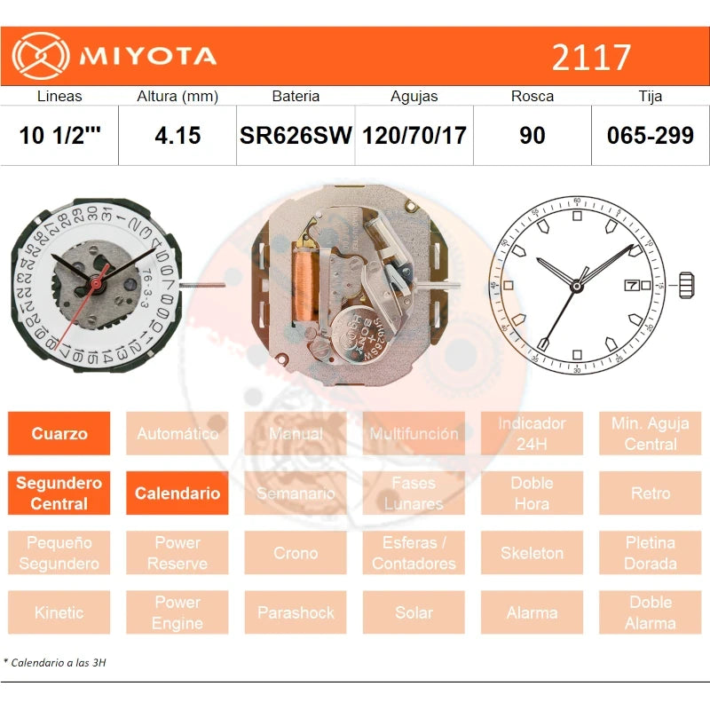 Movimiento Miyota 2117