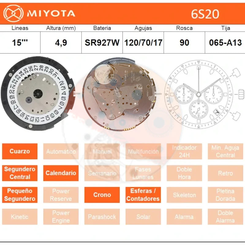 Movimiento Miyota 6S20