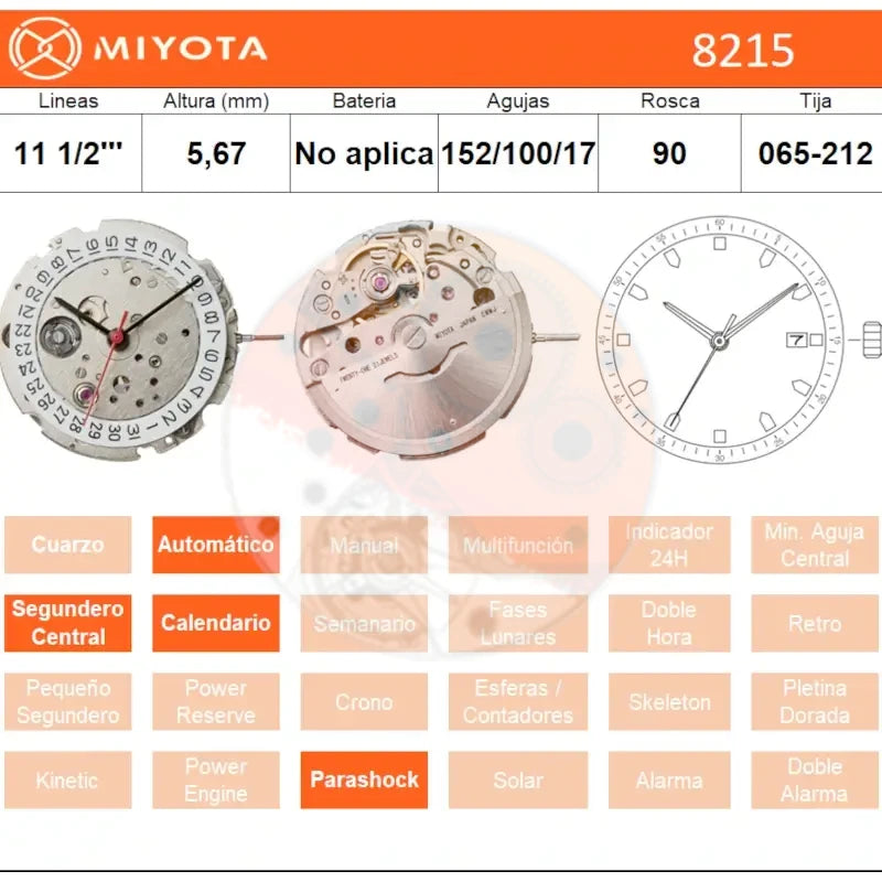 Movimiento Miyota 8215