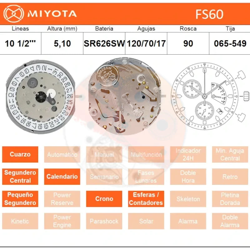 Movimiento Miyota FS60
