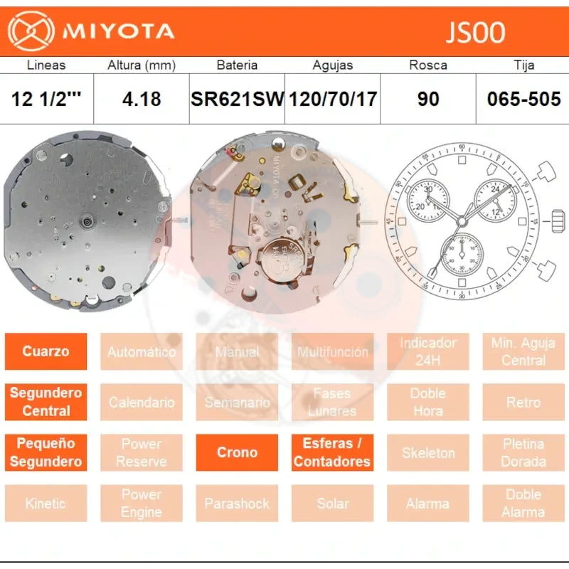 Movimiento Miyota JS00