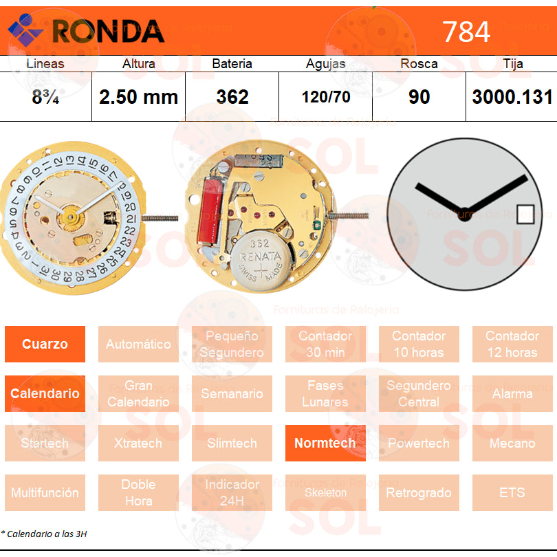 Movimiento Harley 784 cal.3