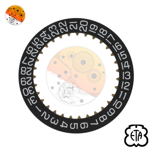 ETA 7750 2557.3 Indicador de Fecha 4H Negro/Blanco