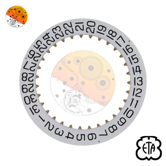 ETA 7750 2557.4 Indicador de Fecha 4H30 Blanco/Negro