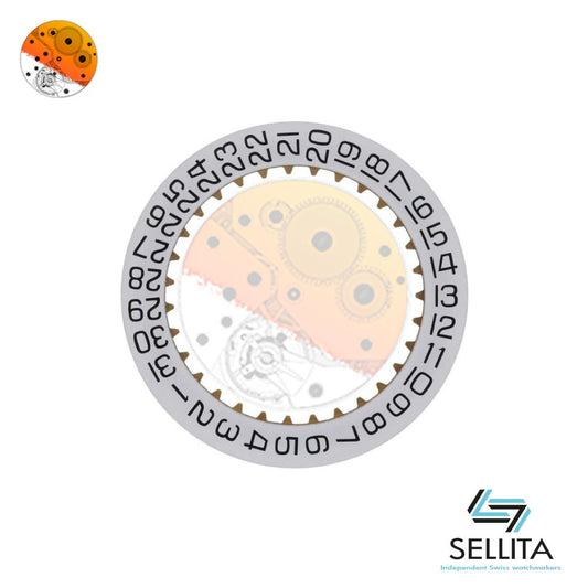 sellita sw200 2557/1 Indicador de fecha 3H Blanco/Negro