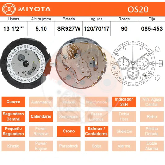 Movimiento Miyota 0S20 cal.4