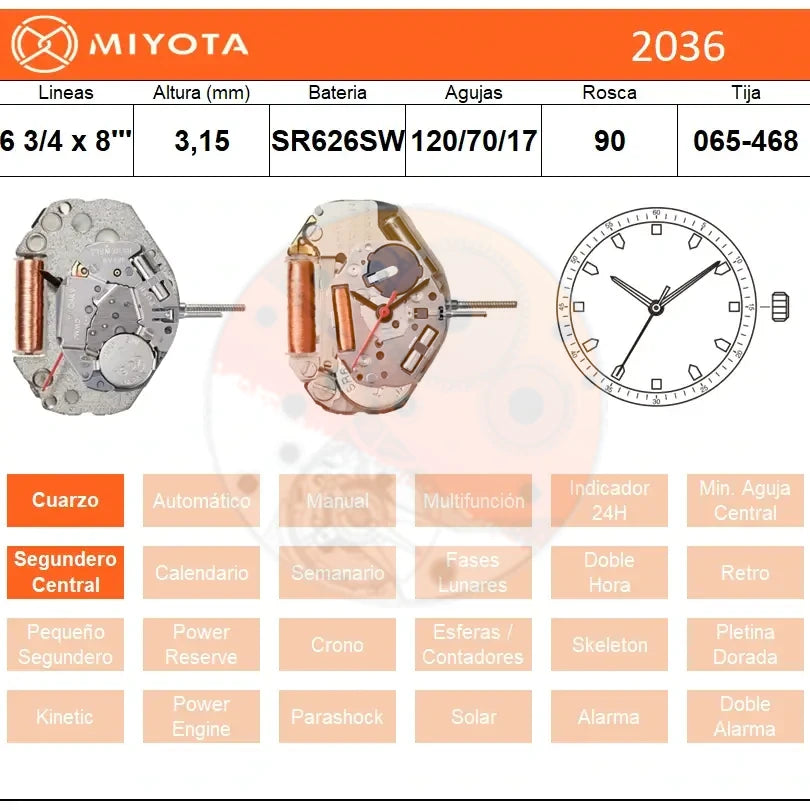 Movimiento Miyota 2036