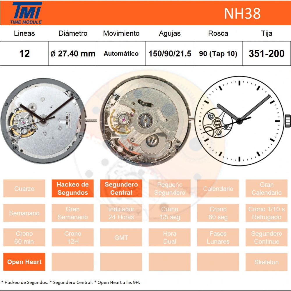 movimiento hattori tmi calibre nh38