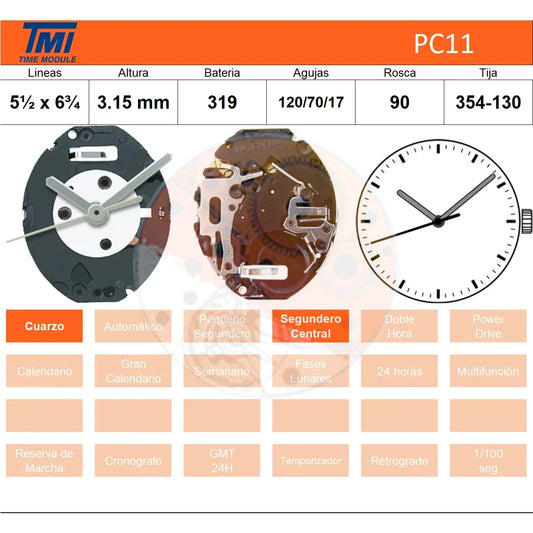 Movimiento Seiko TMI/Hattori PC11