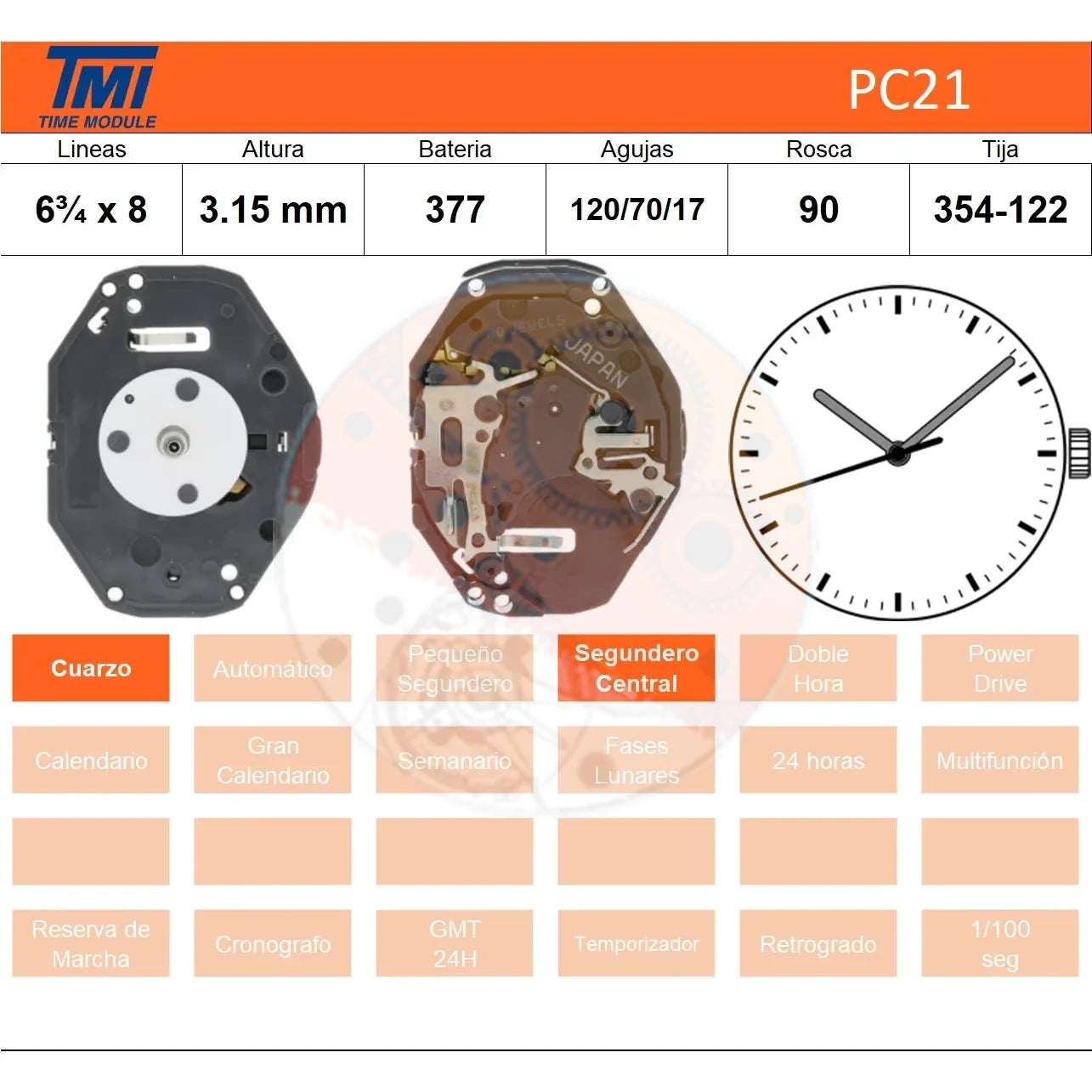 movimiento hattori tmi calibre pc21