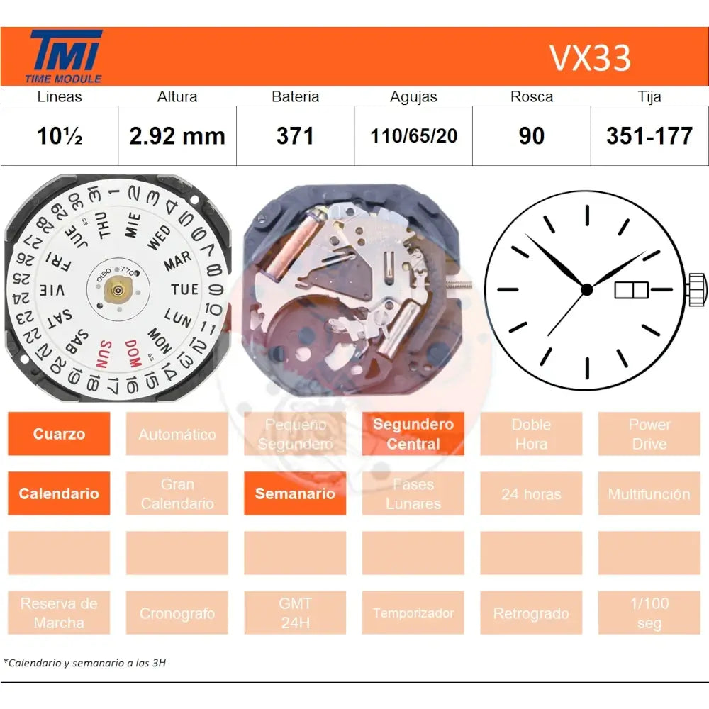 movimiento hattori vx33