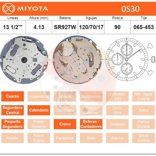 Movimiento Miyota 0S30