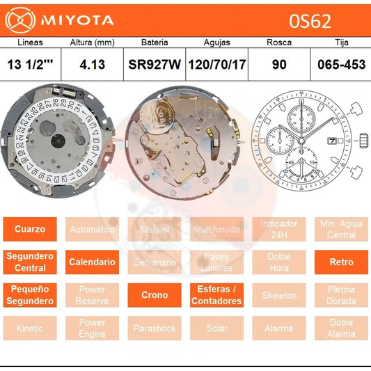 Movimiento Miyota 0S62