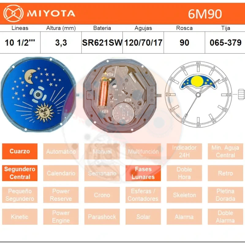 Movimiento Miyota 6M90