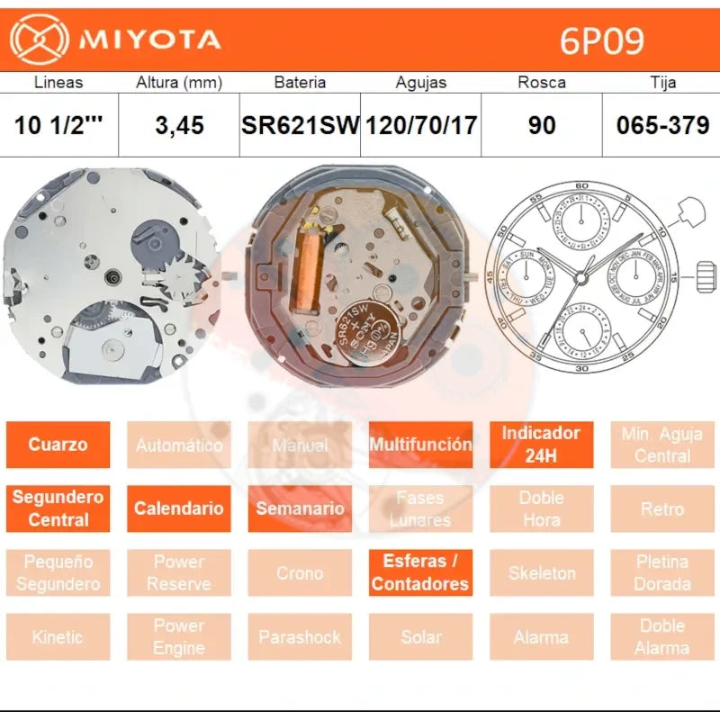 Movimiento Miyota 6P09