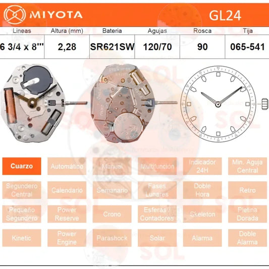 Movimiento Miyota GL24
