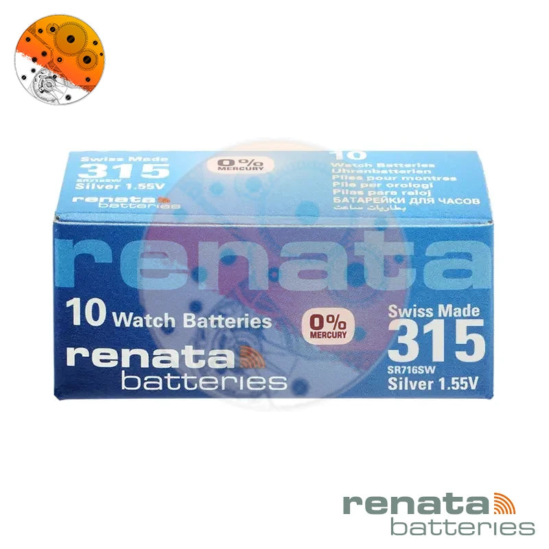 Pilas de Reloj Renata 315 - Caja de 10 Unidades