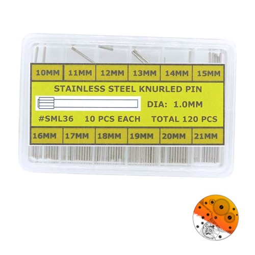 SML 36 - Surtido 120 Pasadores Moleteados Grosor 1.00 mm