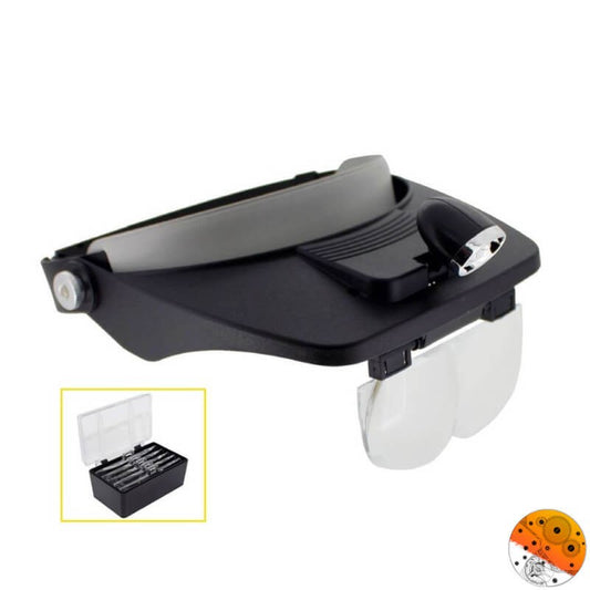 Binocular de Visera Móvil con Luz Led y 4 Tipos de Lentes