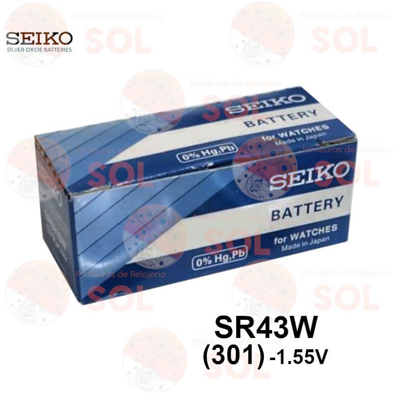 Pilas de Reloj Seiko 301 - Caja de 10 Unidades