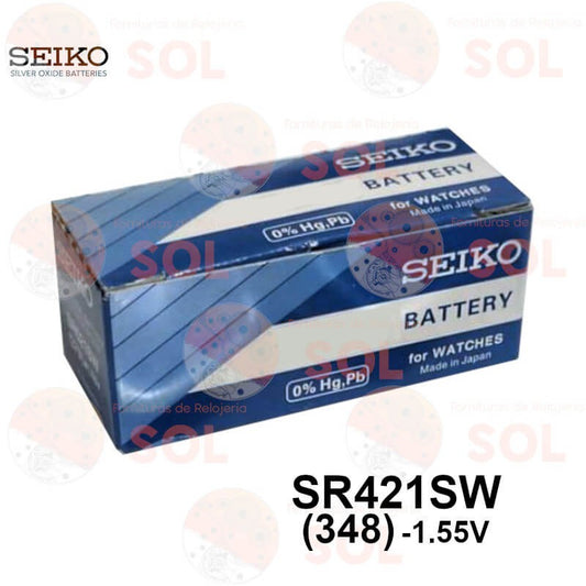 Pilas de Reloj Seiko 348 - Caja de 10 Unidades