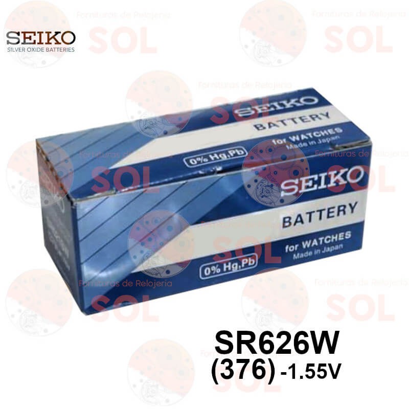 Pilas de Reloj Seiko 376 - Caja de 10 Unidades