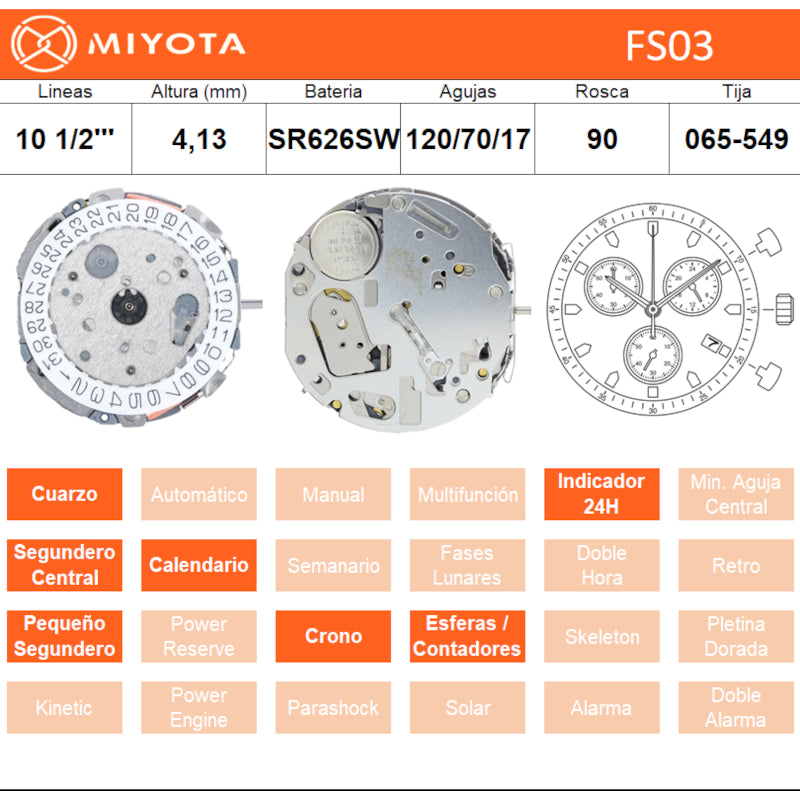 Movimiento Miyota FS03