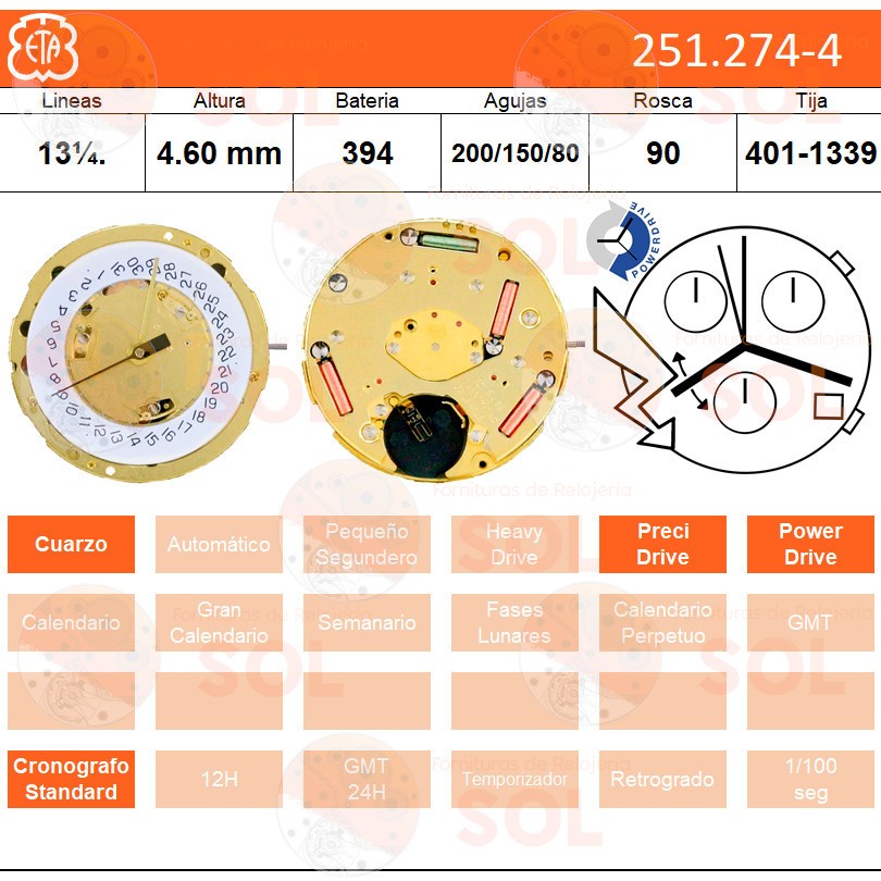 Movimiento ESA 251.274 cal.4