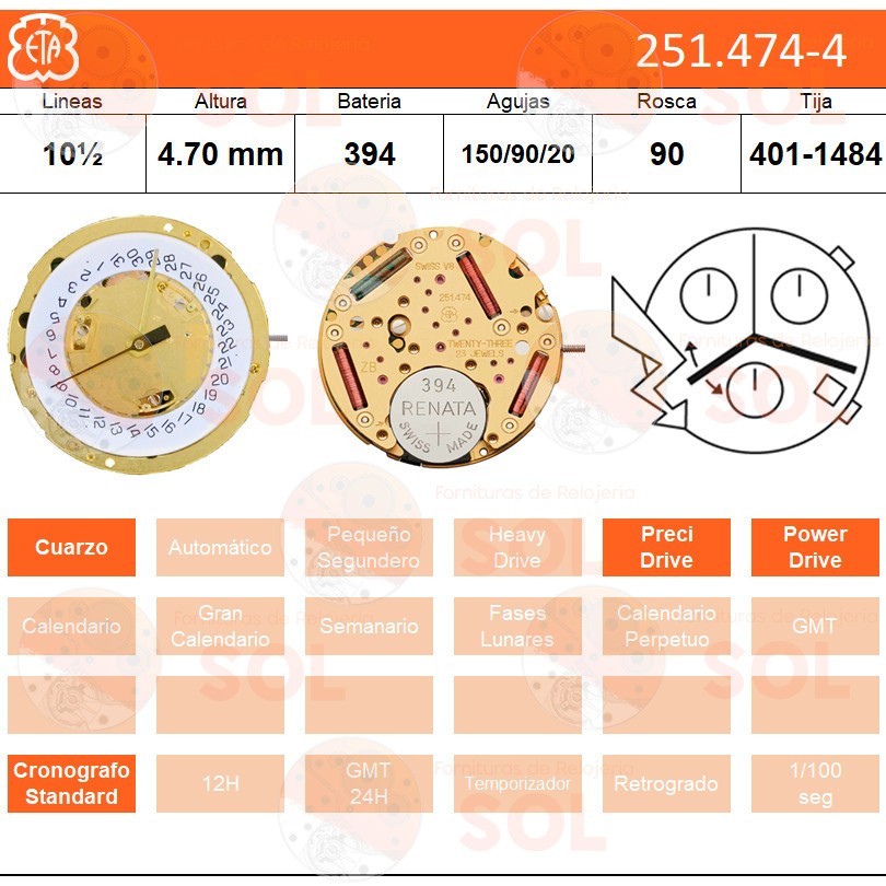 Movimiento ESA 251.474 Cal. 4