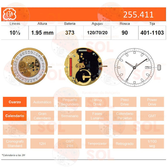 Movimiento ETA 255.411 cal.3