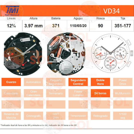 Movimiento Hattory VD34