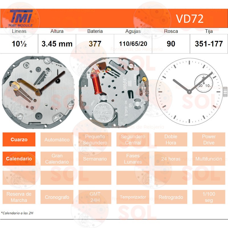 Movimiento Hattory VD72