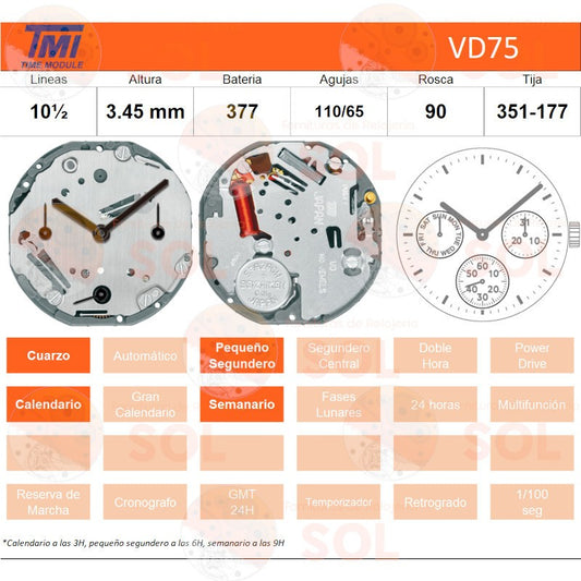 Movimiento Hattory VD75