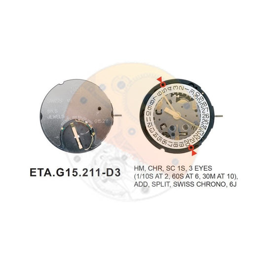 Movimiento ESA G15.211 cal.3 equivalente G15.212